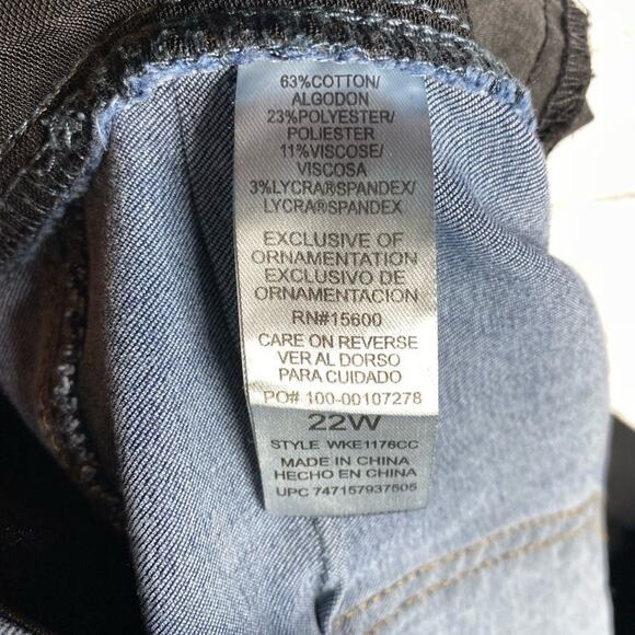 Democracy High Rise "Ab"solution Distressed Denim Plus Skinny Jeans size 22W - Picture 4 of 6